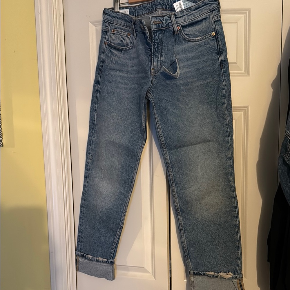 Zara Low Rise Full Length Classic Blue Denim Jeans size 40 USA size 8